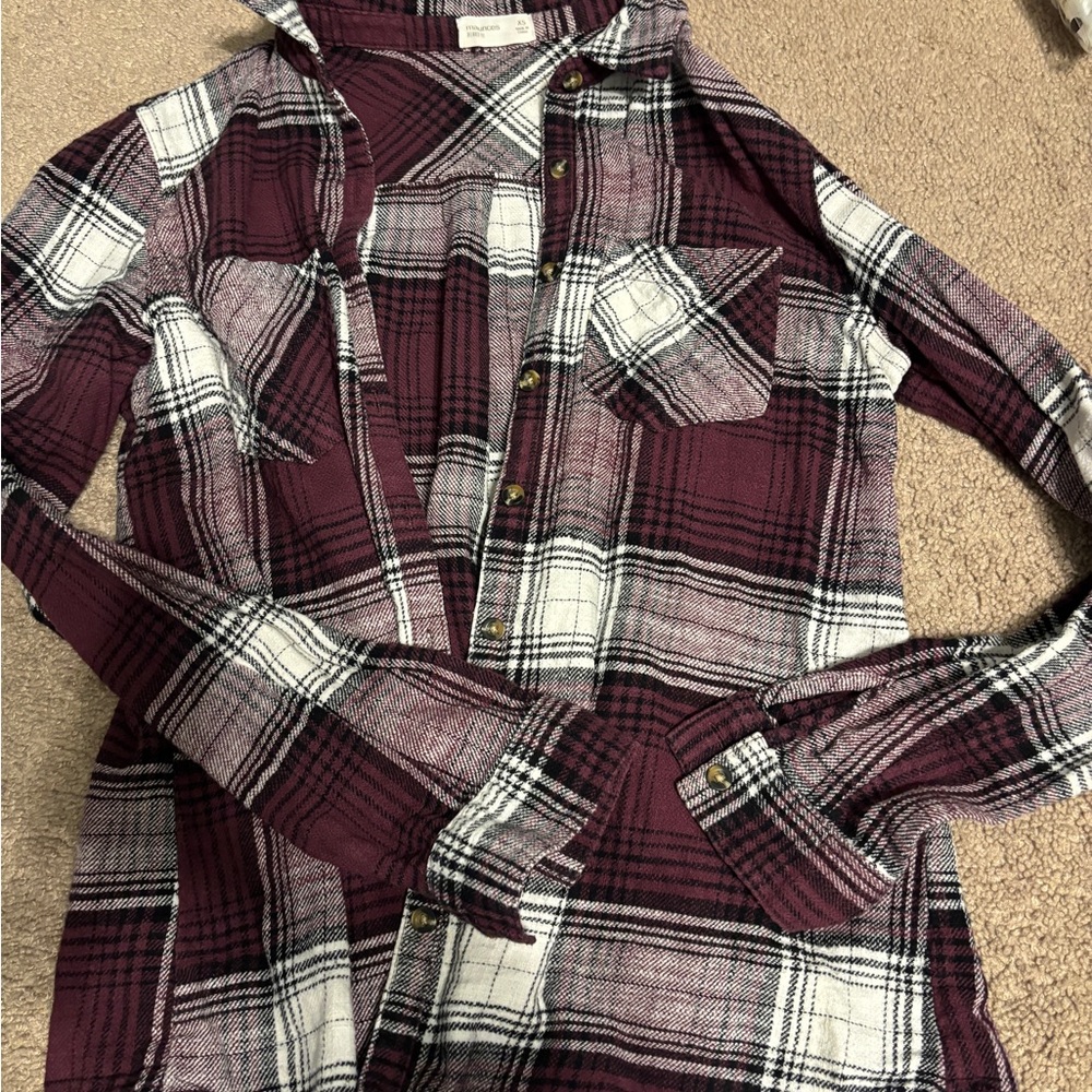 Maurices Purple Plaid Shirt